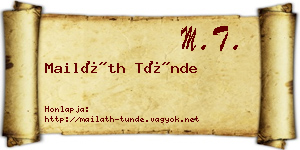 Mailáth Tünde névjegykártya